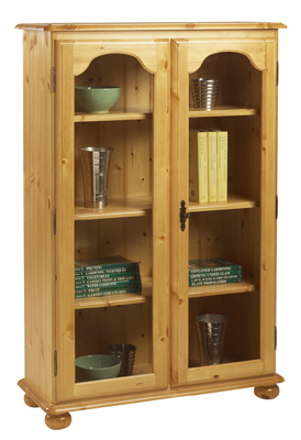 pine BOOKCASE DEEP GLAZED 49IN x 32IN CORNDELL