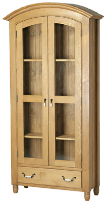 pine BOOKCASE GLAZED 76.5IN x 34IN PROVENCAL