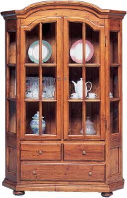 pine BOOKCASE GLAZED GEORGIAN LARGE