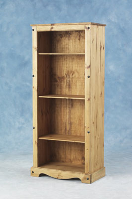 pine BOOKCASE OPEN TALL PINE CORONA BUDGET