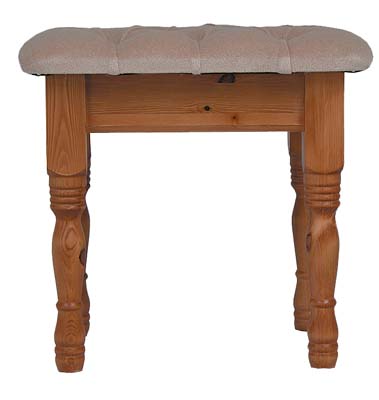 pine BUTTONED UPHOLSTERED STOOL BADGER