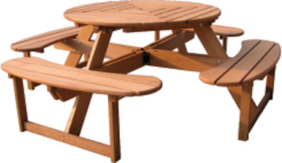 pine PICNIC TABLE ROUND SHAFTESBURY