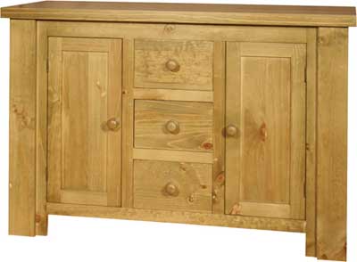 pine SIDEBOARD DOUBLE 3 DRAWER 2 CUPBOARD BOSTON