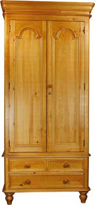 WARDROBE SINGLE 2 DOOR 3 DRAWER ASCOT