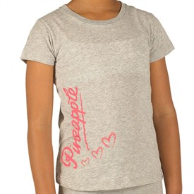 Girls Heart T-Shirt Grey Marl