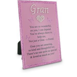 Glitter Gran Verse Glass Plaque