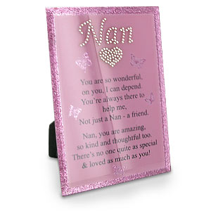 Glitter Nan Verse Glass Plaque