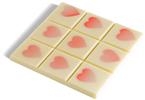 Pink hearts: 10cm X 10cm - White