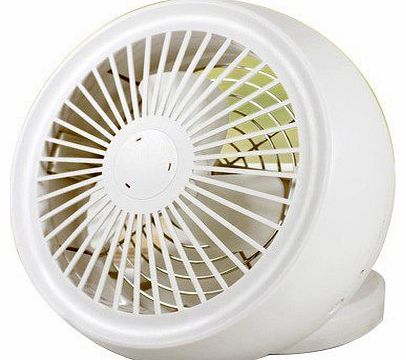 USB/ 4*AA Battery Powered 6 Inch Angle Adjustable Desktop Mini Cooling Fan (White)