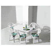 2 Rectangular 6 Seater Set, White