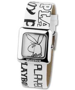 Graffiti White Strap Watch