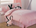 jeans-effect bunny cushion