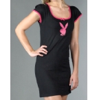 Womens Bunny Nightie Black/Cerise