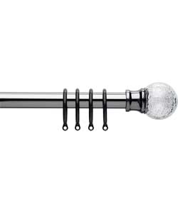 Crackle Ball Curtain Pole - Black Nickel