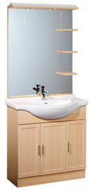 Plumbworld Meridian 800mm Beech Unit with Basin