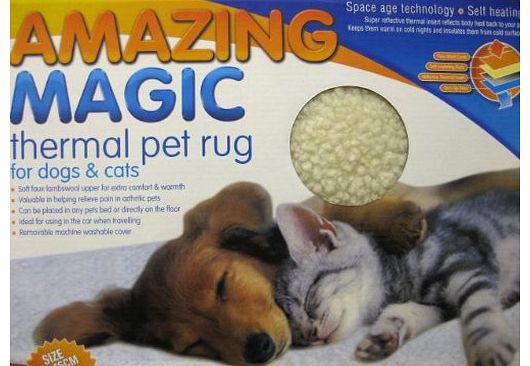 AMAZING MAGIC THERMAL PET RUG DOGS CATS SELF HEATING WASHABLE TRAVELLING 64 X 46cm FREE SHIPPING