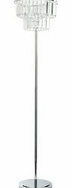 Knightsbridge Glass & Metal Foot Switch Floor Lamp