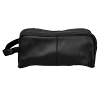 Leather Washbag - Black.