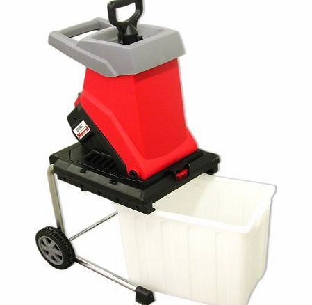 PowerTec 2500 Watt Impact Garden Shredder Mulcher, 40mm Cut Capacity, 4000 rpm Cutting Blade, 50 Litre Collection Bin