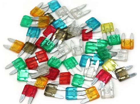 Professional 50x Auto Car Mini Fuse Boat Blade Size 5A 7.5A 10A 15A 20A 25A 30A