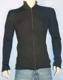 Black Full Zip Ribbed Cardigan (Seconds)