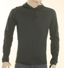 Mens Navy Hooded Long Sleeve Lightweight T-Shirt