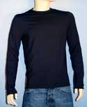 Mens Navy Nylon Long Sleeved T-Shirt