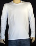 Mens White Long Sleeve Cotton T-Shirt