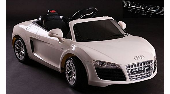 Licensed Audi R8 Spyder 12v Kids Ride on Car with Remote - White - New