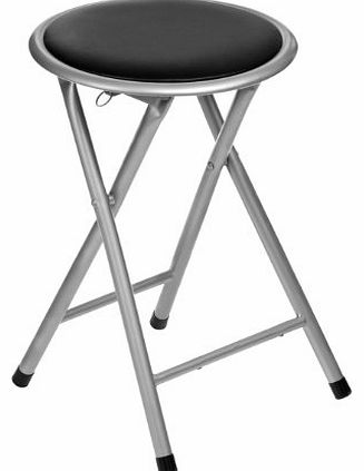 Premier Housewares Round Folding Stool - Black