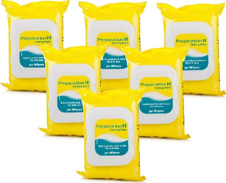 Preparation H, 2102[^]0106393 Soothing Wipes - 6 Pack