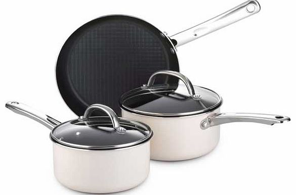 3 Piece Non-Stick Pan Set - Almond