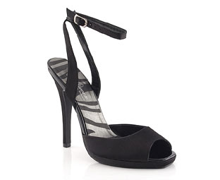 Satin Platform Ankle Strap Sandal