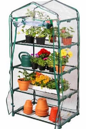 Primrose Lacewing 4 Tier Mini Plastic PVC Greenhouse - Extra Large