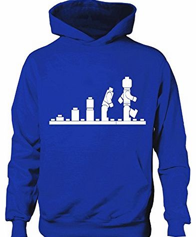 Evolution Of Lego Girls Boys Hoodie Age 9-11 Blue