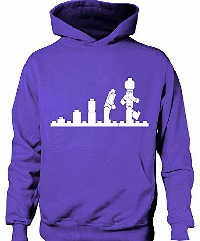 Evolution Of Lego Girls Boys Hoodie Age 9-11 Purple