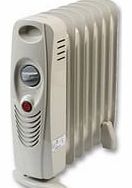 Pro Elec 700w white 700W Oil Filled Radiator Heater Metal Construction - White