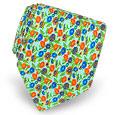 Aqua and Orange Flowers Printed Silk Tie