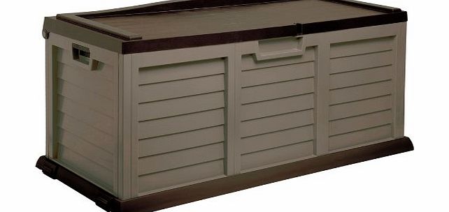 Proqom Plastic 390L Mocha Garden Storage / Cushion Box / Shed with sit on lid