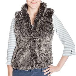 Womens Kotka Fur Gilet - True Black