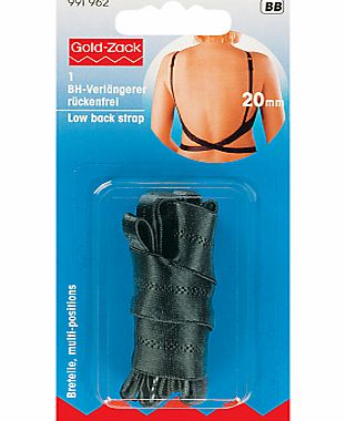 Prym Gold-Zack Low Back Bra Strap, Black