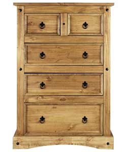 3 and 2 Drawer Chest Dark - Pine