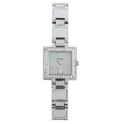 LADIES SILVER SQUARE MOP SET WATCH