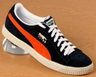 Clyde Navy/Orange Suede Trainers