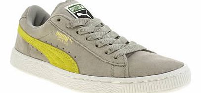 kids puma light grey suede classic lace boys