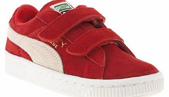 kids puma red suede classic velcro unisex