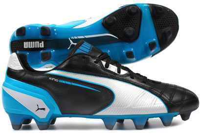 King FG Football Boots Black/White/Blue