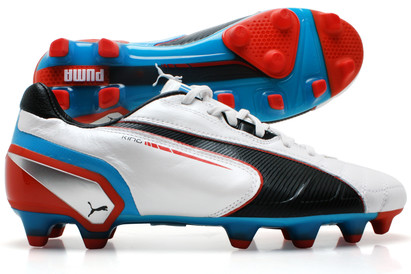 King FG Football Boots White/Ocean Blue/Orange