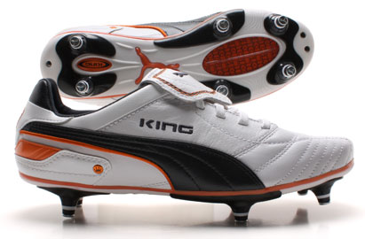 King Finale SG Football Boots White/Navy/Orange