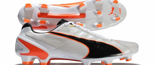 King II SL FG Football Boots White/Black/Fluo